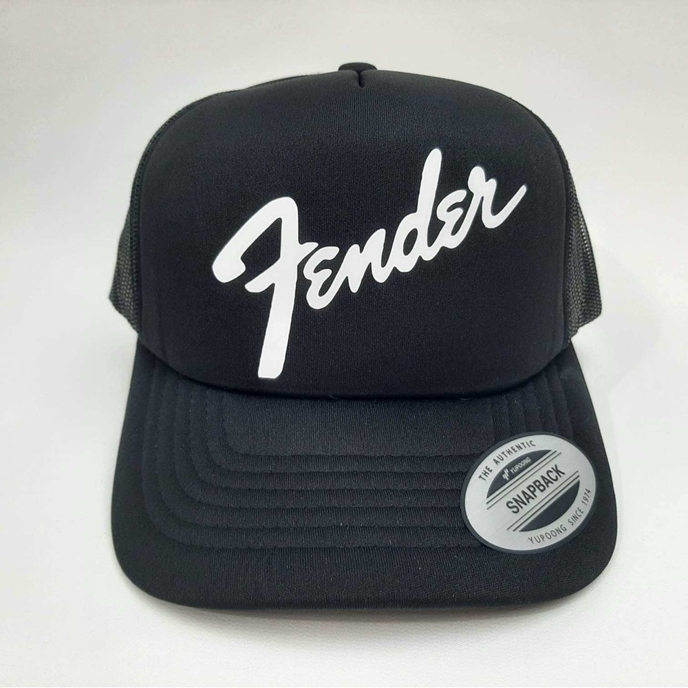 Fender Hat Cap Vintage Trucker Style Mesh Snapback Foam Front Rock Band